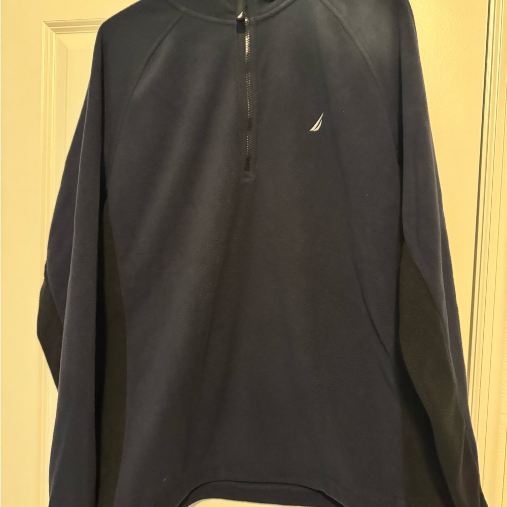 Nautica Men's Zip Up Fleece Sweatshirt in Navy and Black